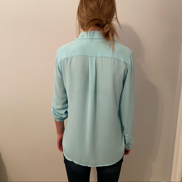LOFT Long Sleeve Button Down Light Blue Shirt Size - XS - Picture 2 of 6
